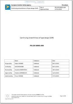 EASA-PR-CAP-00001-004 Continuing Airworthiness of Type Design (CAP)