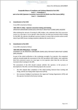 EASA-annex-III-2016-008-R Acceptable Means of Compliance and Guidance Material to Part-ORO Issue 2 - Amendment 7, and to Part-ARO (Operator Conversion (OCC) for Multi Crew Pilot Lic