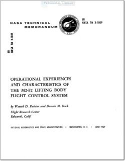 NASA-TM-X-1809 Operational Experiences and Characteristics of the M2-F2 Lifting Body Flight Control System