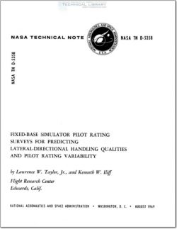 NASA-TN-D-5358 Fixed-Base Simulator Pilot Rating Surveys for Predicting Lateral-Directional Handling Qualities and Pilot Rating Variability