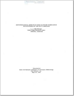 NASA-XB-70 Meteorological Aspects of High Altitude Turbulence Encountered by the XB-70 Airplane
