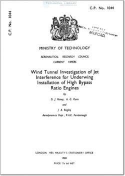 ARC-CP-1044 Wind Tunnel Investigation of Jet Interference for Underwing Installation of High Bypass Ratio Engines