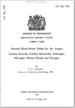 ARC-CP-1101 Normal Shock Wave Tables for Air, Argon, Carbon Dioxide, Carbon Monoxide, Hydrogen, Nitrous Oxide and Oxygen