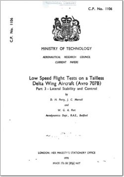 ARC-CP-1106 Low Speed Flight Tests on a Tailless Delta Wing Aircraft (Avro 707B) - Part 3; Lateral Stability and Control