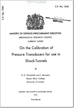 ARC-CP-1240 On the Calibration of Pressure Transducers for use in Shock Tunnels