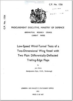 ARC-CP-1326 Low Speed Wind Tunnel Tests of a Two Dimensional Wing Fitted with Two Plain Differentially Deflected Trailing Edge Flaps