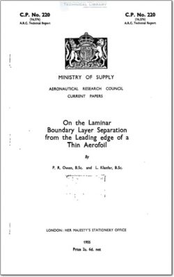 ARC-CP-220 On the Laminar Boundary Layer edge of a Thin Aerofoil