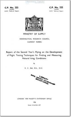 ARC-CP-222 Report of the Second Year's Flying Development of Flight Testing Techniques for Finding and Measuring Natural Icing Conditions