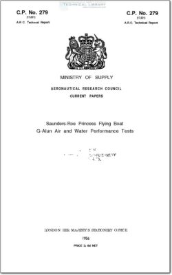 ARC-CP-279 Sounders-Roe Princess Flying Boat G-Alun Air and Water Performance Tests