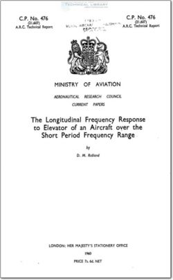 ARC-CP-476 The Longitudinal Frequency Response to Elevator of an Aircraft over the Short Period Frequency Range