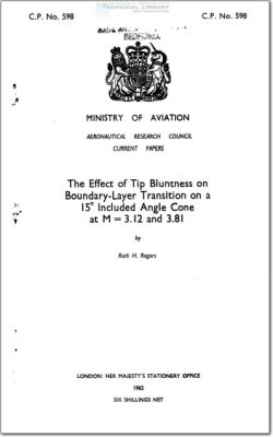 ARC-CP-598 The Effect of Tip Bluntness on Boundary Layer Transition on a 15° Included Angle Cone at M=3.12 and 3.81
