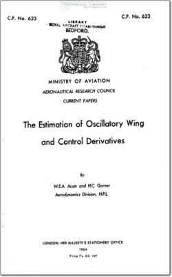 ARC-CP-623 The Estimation of Oscillatory Wing and Control Derivatives