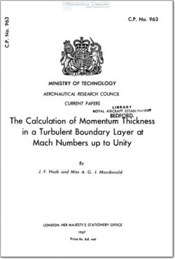 ARC-CP-963 The Calculation of Momentum Thickness in a Turbulent Boundary Layer at Mach Numbers up to Unity