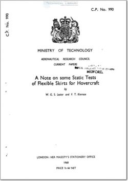 ARC-CP-990 A Note on some Static Tests of Flexible Skirts for Hovercraft