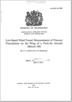 ARM-RM-3551 Low Speed Wind Tunnel Measurements of Pressure Fluctuations on the Wing of a Two Jet Aircraft (Bristol 188)