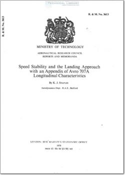 ARM-RM-3613 Speed Stability and the Landing Approach with an Appendix of Avro 707A Longitudinal Characteristics