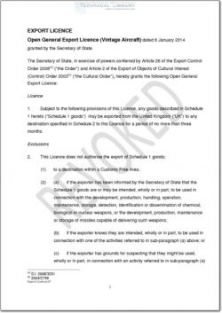 OGEL-6-1-2014 Open General Export License (Vintage Aircraft)