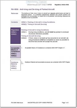 RA-4056 Anti-Icing and De-Icing of Parked Aircraft