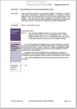 RA-5221 Traceability of Aircraft Identifiable Parts