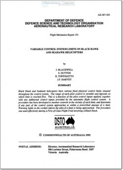 DSTO-AR-007-083 Variable Control System Limits on Black Hawk and Seahawk Helicopters