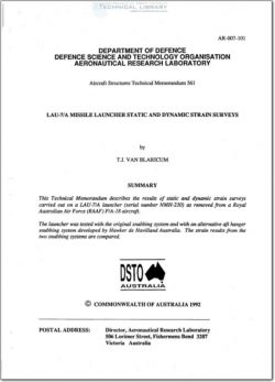 DSTO-AR-007-101 LAU-7A Missile Launcher Static and Dynamic Strain Surveys