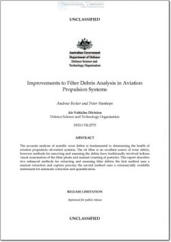 DSTO-TR-2773 Improvements to Filter Debris Analysis in Aviation Propulsion Systems