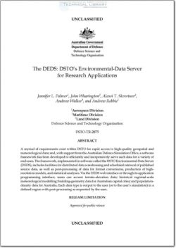 DSTO-TR-2875 The DEDS; DSTO's Environmental Data Server for Research Application
