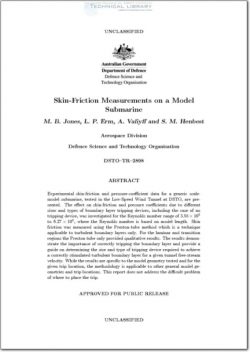 DSTO-TR-2898 Skin Friction Measurements on a Model Submarine