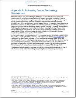 NASA-CEH-APP-D Appendix D; Estimating Cost of Technology Development