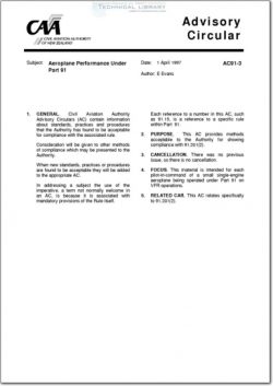 NZCAA-AC91-3 Aeroplane Performance Under Part 91