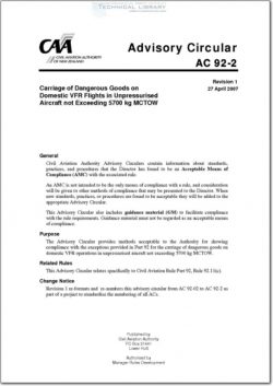 NZCAA-AC92-2 Carriage of Dangerous Goods on Domestic VFR Flights in Unpressurized Aircraft not Exceeding 5700 kg MCTOW
