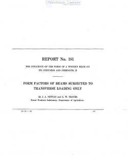 naca-report-181 Form Factors of Beams Subjected to Transverse Loading Only-1