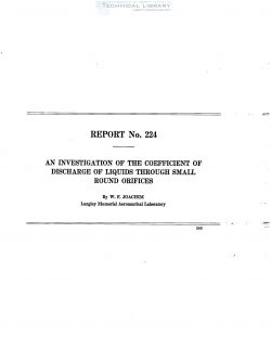 naca-report-224 An Investigation of the Coefficient of Discharge of Liquids Through Small Round Orifices-1