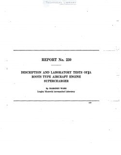 naca-report-230 Description and Laboratory Tests of a Roots Type Aircraft Engine Supercharger-1