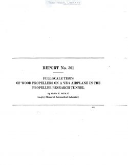 naca-report-301 Full Scale Tests of Wood Propellers on a VE-7 Airplane in the Propeller Research Tunnel-1