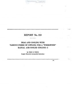 naca-report-313 Drag and Cooling with Various Forms of Cowling for a 'Whirlwind' Radial Air Cooled Engine, I-1