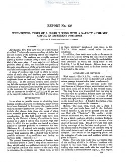 naca-report-428 Wind Tunnel Tests of a Clark Y Wing with a Narrow Auxiliary Airfoil in Different Positions-1