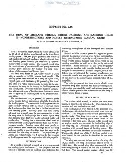 naca-report-518 The Drag of Aiplane Wheels, Wheel Fairings, and Landing Gears, II - Nonretractable and Partly Retractable Landing Gears-1