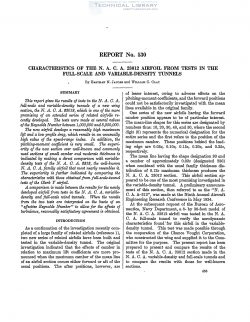 naca-report-530 Characteristics of the NACA 23012 Airfoil from Tests in the Full Scale and Variable Density Tunnels-1