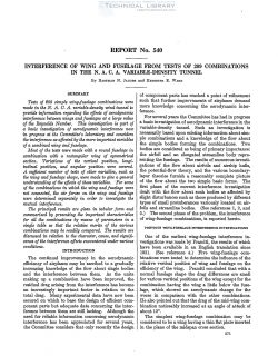 naca-report-540 Interference and Fuselage from Tests of 209 Combinations in the NACA Variable Density Tunnel-1