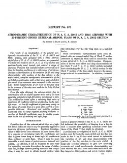 naca-report-573 Aerodynamic Characteristics of NACA 23012 and 23021 Airfoils with 20% Chord External Airfoil Flaps of NACA 23012 Section-1