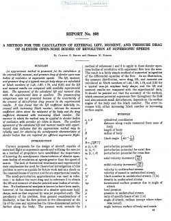 naca-report-808 A Method for the Calculation of External Lift, Moment, and Pressure Drag of Slender Open Nose Bodies of Revolution at Supersonic Speeds-1