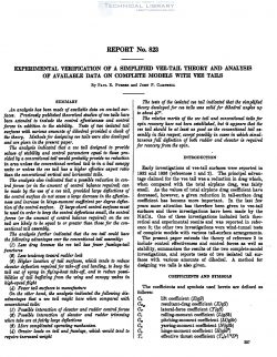 naca-report-823 Experimental Verification of a Simplified Vee Tail Theory and Analysis of Available Data on Complete Models with Vee Tails-1