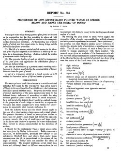 naca-report-835 Properties of Low Aspec Ratio Pointed Wings at Speeds Below and Above the Speed of Sound-1