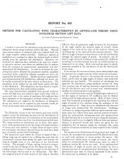 naca-report-865 Method for Calculating Wing Characteristics by Lifting Line Theory Using Nonlinear Section Lift Data-1