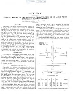 naca-report-877 Summary Report on the High Speed Characteristics of Six Model Wings Having NACA 65 Series Sections-1