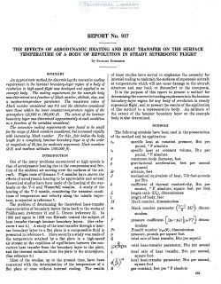 naca-report-917 The Effects of Aerodynamic Heating and Heat Transfer on the Surface Temperature of a Body of Revolution in Steady Supersonic Flight-1