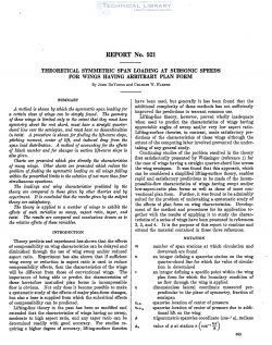 naca-report-921 Theoretical Symmetric Span Loading at Subsonic Speeds for Wings Having Arbitrary Plan Form-1