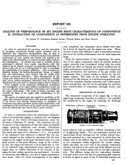 naca-report-928 Analysis of Performance of Jet Engine from Characteristics of Components, II - Interaction of Components as Determined from Engine Operation-1