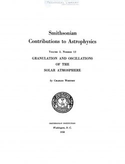 C. Whitney - Granulation and Oscillations of the Solar Atmosphere - 1958-1
